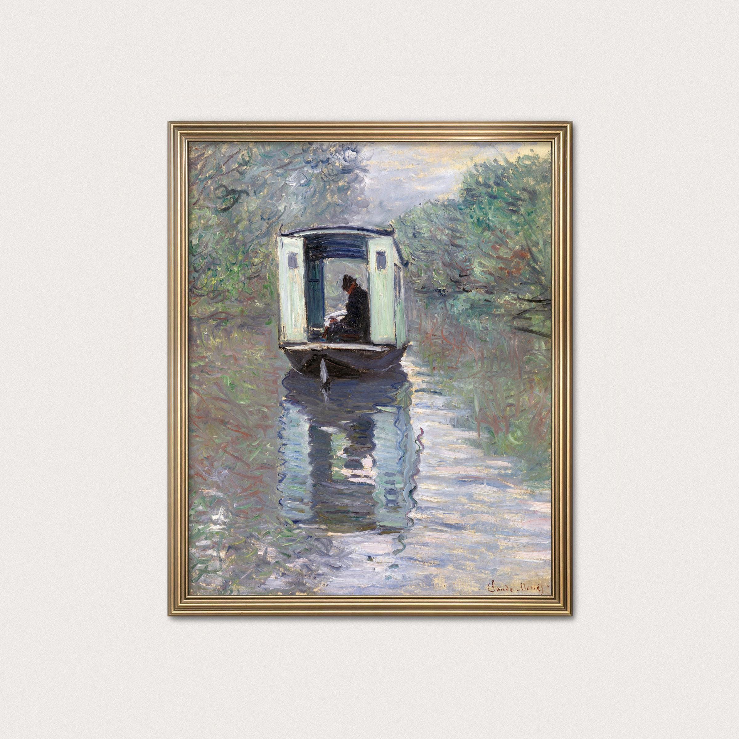 The Studio Boat Monet Print - Impressionist Self Portrait Art