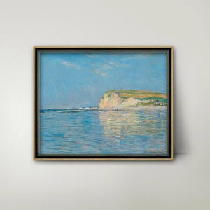 Low Tide at Pourville Claude Monet Print - french seascape, blue ocean artwork