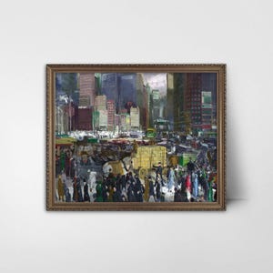 New York City Street NYC Landscape Painting - new york city skyscraper art