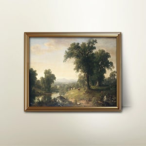 Pastorale Szene Hudson River Schulmalerei - Hudson Valley Landschaftswandkunst