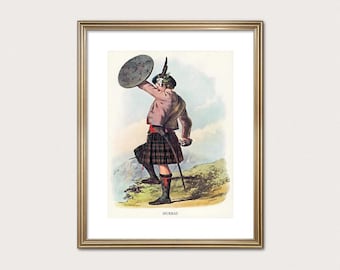 Murray Clan Krieger - R.R. McIan, 1845. Highland Clan Druck. Schottische Tartan-Kunst. (Digitaler Download)