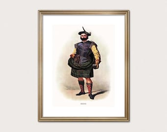 Skene Clan Häuptling - R.R. McIan, 1845. Highland Clan Druck. Schottische Tartan-Kunst. (Digitaler Download)