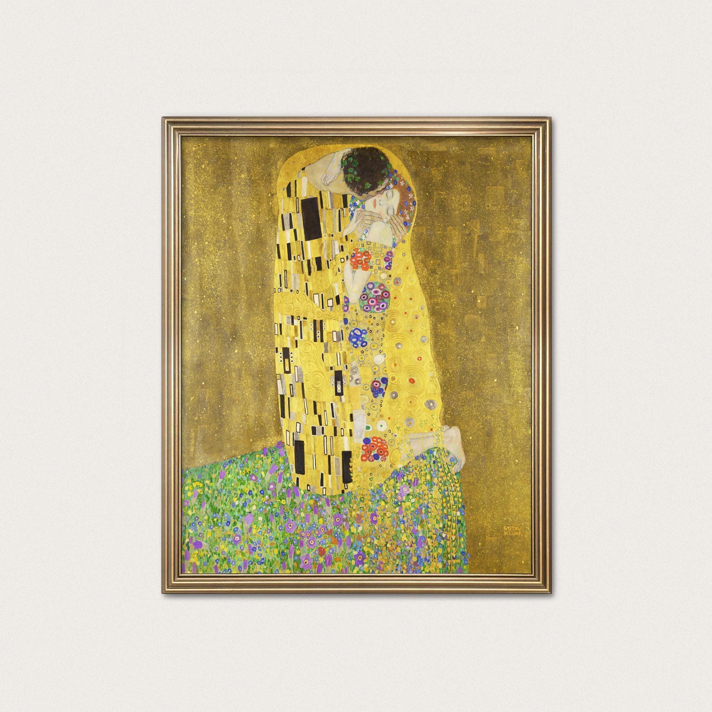 The Kiss Gustav Klimt Print – Romantic Golden Period Wall Art