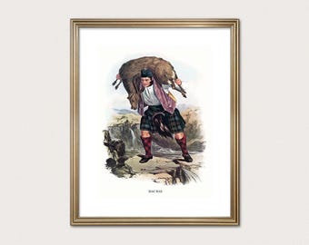 MacRae Clan Hunter - R.R. McIan, 1845. Highland Clan Druck. Schottische Tartan-Kunst. (Digitaler Download)