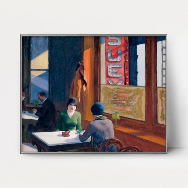 Chop Suey 1920s Edward Hopper Print -- modern art realism painting, chinese restaurant decor, nyc print, new york city wall art