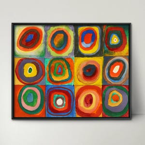 Impressão Quadrate Kandinsky PARA IMPRIMIR - arte abstrata vintage icônica arte de parede moderna