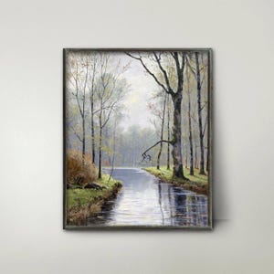 Spreewald Art German Forest Landscape Painting - river landscape art, tree art