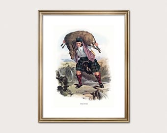 Cazador del clan MacRae — R.R. McIan, 1845. Estampa del clan de las Tierras Altas. Arte escocés de tartán. (Descarga digital)