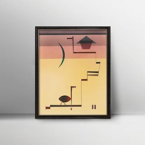 Angular Kandinsky Print PRINTABLE - vintage abstract art lyrical modern painting