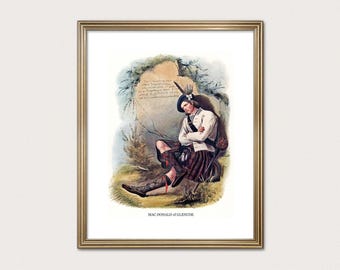 MacDonald Clan Krieger - R.R. McIan, 1845. Highland Clan Druck. Schottische Tartan-Kunst. (Digitaler Download)