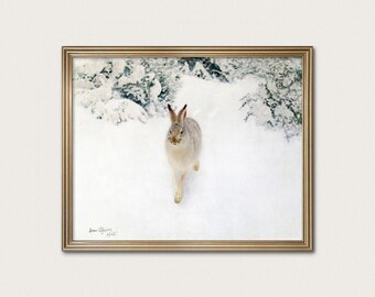 Minimalist Wildlife Painting | Winter Landscape Art | Bruno Liljefors, 1905 | Digital Download