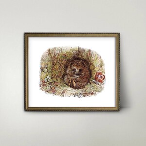 Hedgehog Print Beatrix Potter Printable Wall Art - vintage beatrix potter print