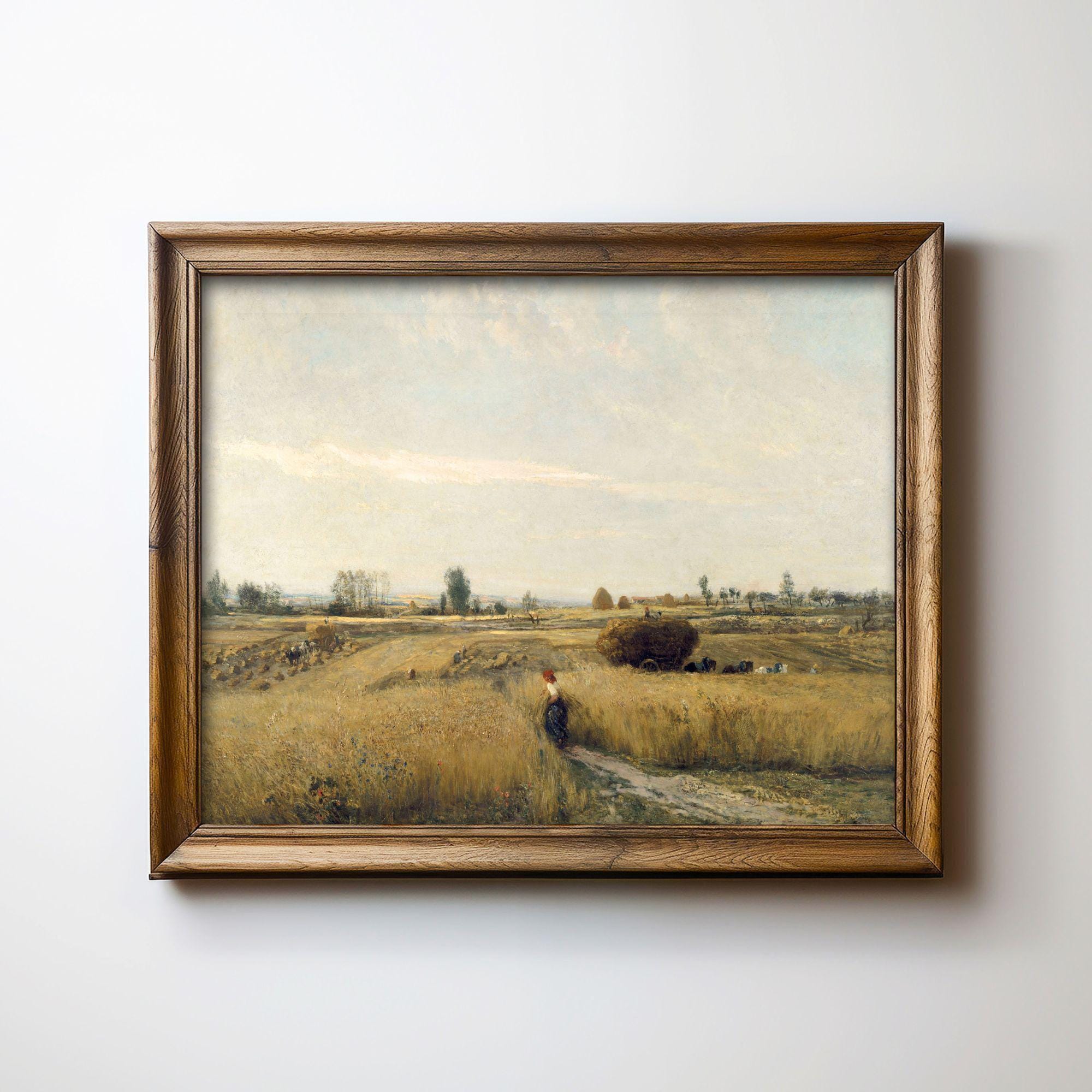 収穫 シャルル・フランソワ・ドービニー 風景画 - 農家の風景画 壁