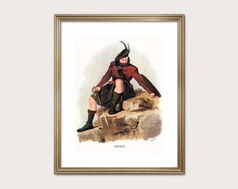 MacKay Clan Krieger - R.R. McIan, 1845. Highland Clan Druck. Schottische Tartan-Kunst. (Digitaler Download)