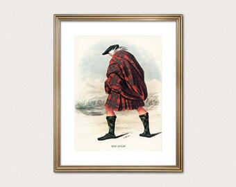 Viaggiatore del clan MacAulay — R.R. McIan, 1845. Stampa del clan delle Highlands. Arte scozzese in tartan. (Download digitale)