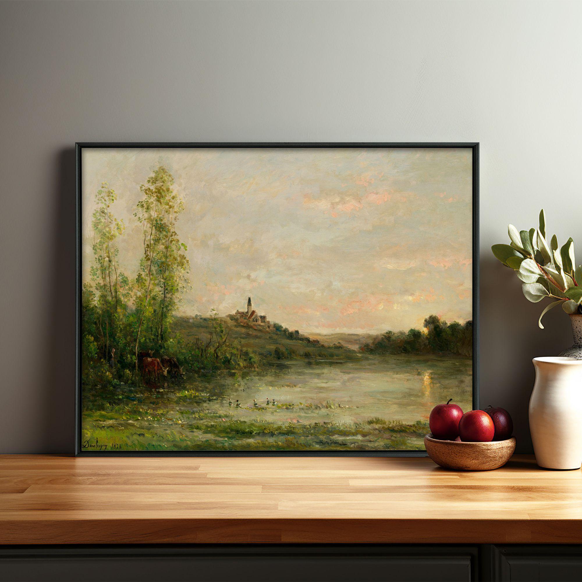 ドービニー・シャルル＝フランソワ、風景：ヴィエンヌ＝シュル＝セーヌ ドービニー・シャルル＝フランソワ、風景：ヴィエンヌ＝シュル