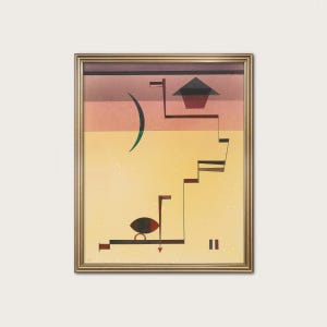 Suspended Geometric Abstract | Warm Mid Century Modern Art | Kandinsky - Angular 1931 | Digital Download
