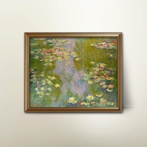 Monet Water Lilies Monet Print - vintage impressionist painting, lily pads art