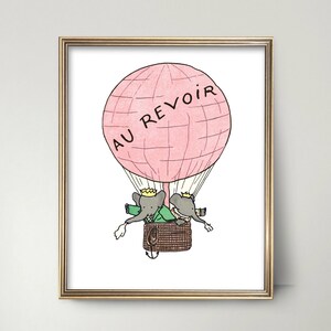 Heißluftballon Kinderzimmer Wand Kunst PRINTABLE - babar der Elefant-Babypartygeschenk