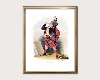 MacGregor Clan Warrior — R.R. McIan, 1845. Highland Clan Print. Scottish Tartan Art. (Digital Download)
