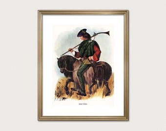 MacNeil Clan Rider — R.R. McIan, 1845. Highland Clan Print. Scottish Tartan Art. (Digital Download)