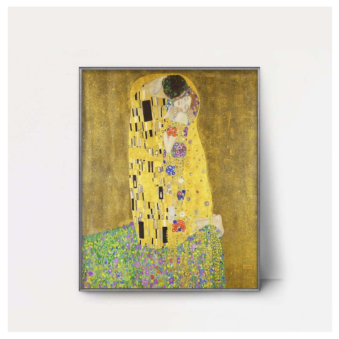 The Kiss by Gustav Klimt Print DOWNLOAD 1908 Modern Art Painting ...