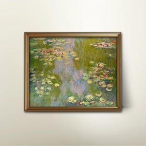 Monet Water Lilies Monet Print - vintage impressionist painting, lily pads art