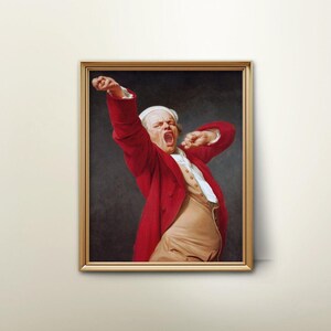 English Gentlemen Portrait - bar decor, funny pub decor, man cave art, The Yawn