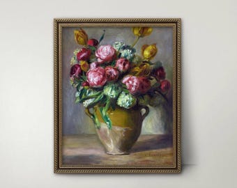 ピエール＝オーギュスト・ルノワール - 牡丹のプリント｜19世紀