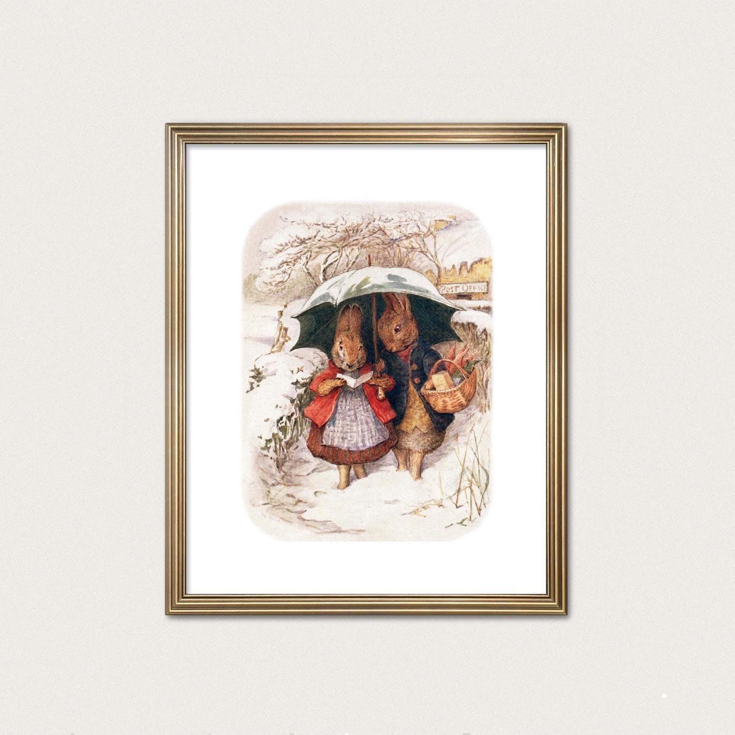 Beatrix Potter Peter Rabbit Winter Print | Snow Umbrella