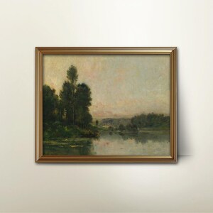 Hillsides Charles Francois Daubigny Landscape Print - french river painting