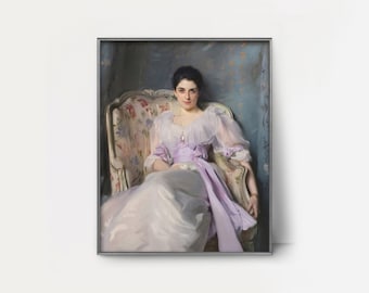 Lady Agnew 1890s John Singer Sargent Print -- feminine wall art, chic woman portrait, society painting, lavender ball gown art