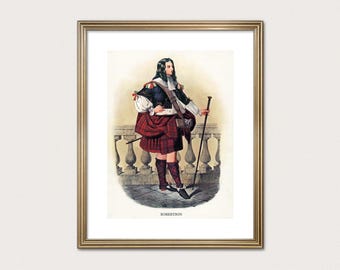 Robertson Clan Chieftain — R.R. McIan, 1845. Highland Clan Print. Scottish Tartan Art. (Digital Download)