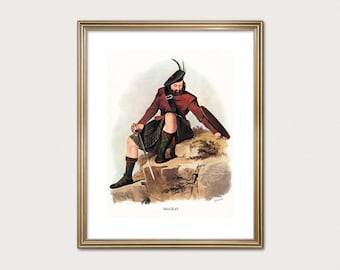 MacKay Clan Warrior — R.R. McIan, 1845. Highland Clan Print. Scottish Tartan Art. (Digital Download)