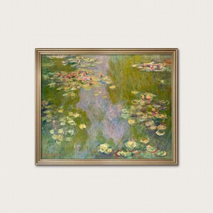Monet Water Lilies Monet Print - vintage impressionist painting, lily pads art