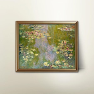 モネの睡蓮モネのプリント - ヴィンテージ印象派の絵画、睡蓮の葉のアート
