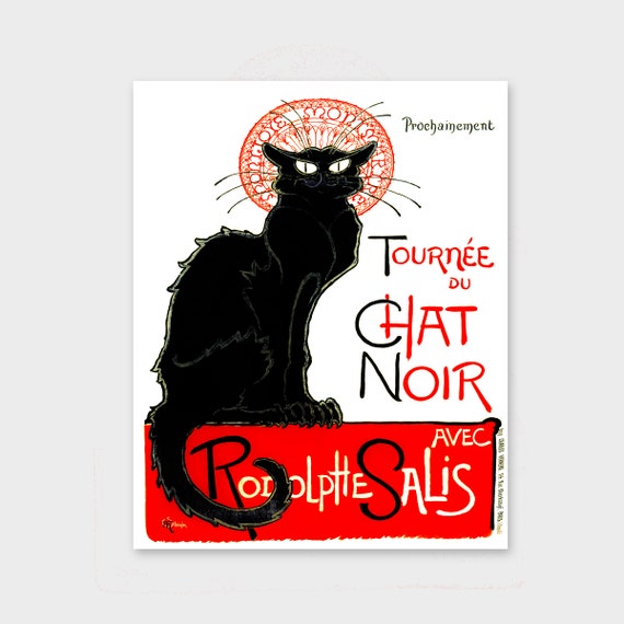 Le Chat Noir Print Black Cat Printable Art Nouveau Cabaret Etsy
