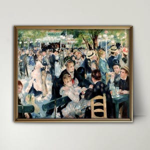Impresión de Renoir: Baile en el Moulin - arte de café, pintura de Montmartre, arte mural de París