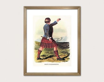 Grant Clan Feldhockey - R.R. McIan, 1845. Highland Clan Druck. Schottische Tartan-Kunst. (Digitaler Download)