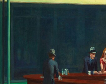 エドワード・ホッパー作「ナイトホークス」の印刷可能作品