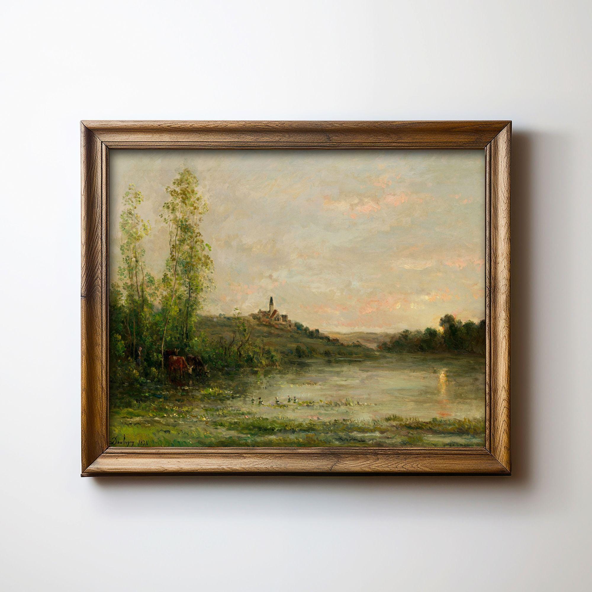 セーヌ川の朝 シャルル・フランソワ・ドービニー 風景画 - フランスの