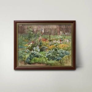 Stampa acquerello di un giardino francese – Paesaggio estivo vintage (download digitale)