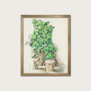 Simple Geranium. 1888 Cézanne. Botanical Still Life. Sun‑Washed Kitchen Art. (Digital Download)