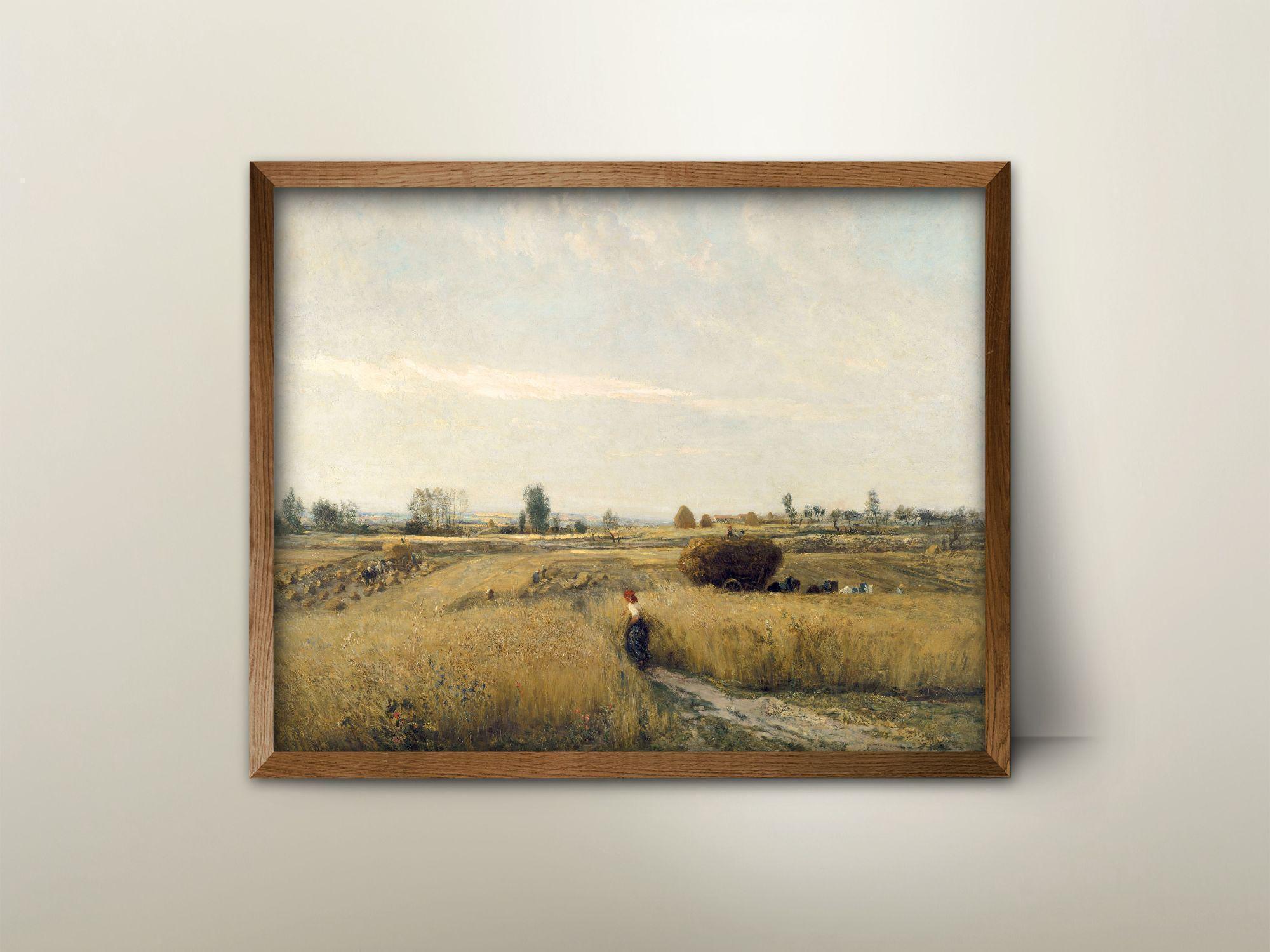 Harvest Charles Francois Daubigny Landscape Print - farmhouse landscape wall art