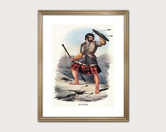 MacInnes Clan Krieger - R.R. McIan, 1845. Highland Clan Druck. Schottische Tartan-Kunst. (Digitaler Download)