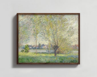 The Willows Monet Print, 1890s Tree Landscape Painting - french village art, springtime landscape wall art, spring river scenery