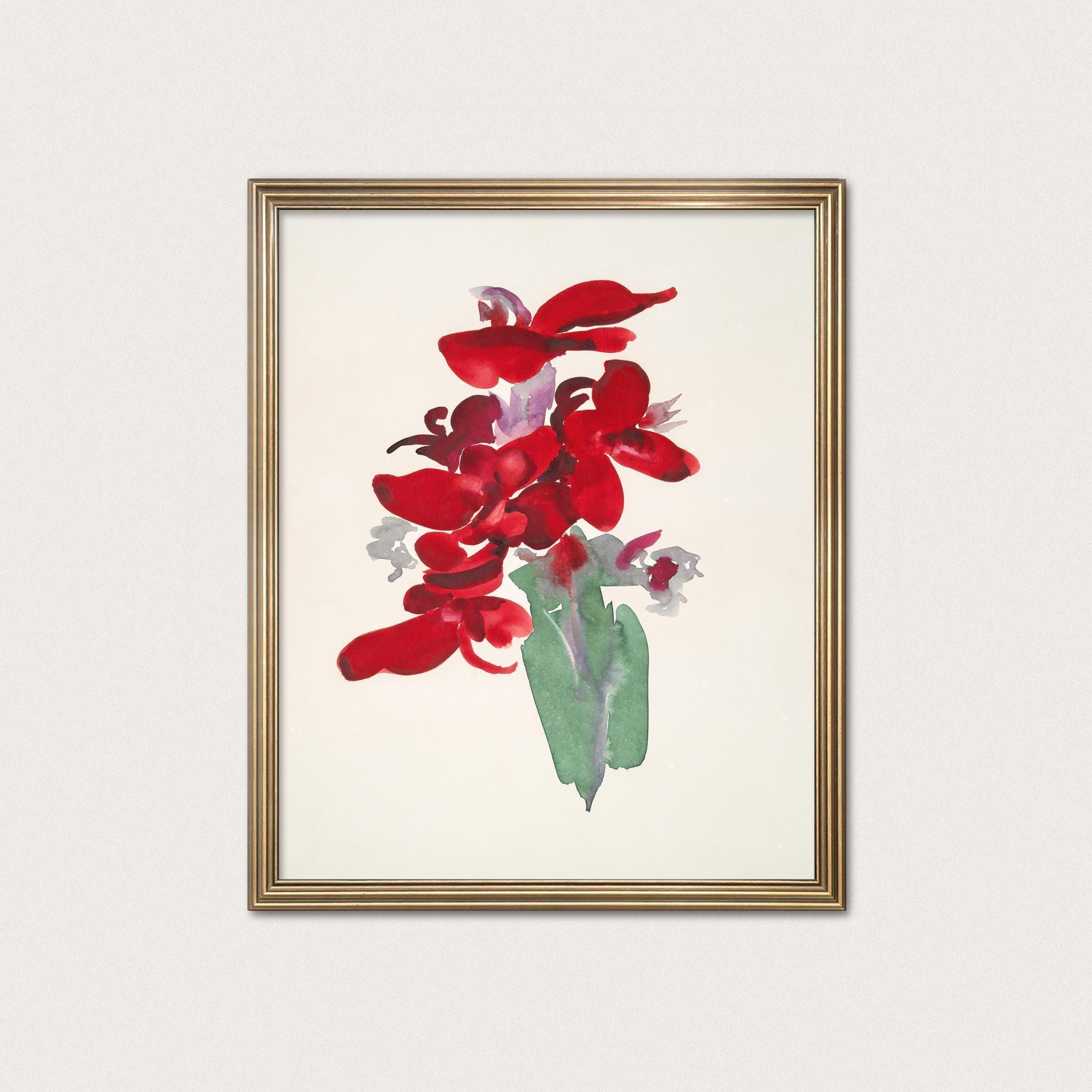 赤いカンナの水彩画 – ジョージア・オキーフのヴィンテージ