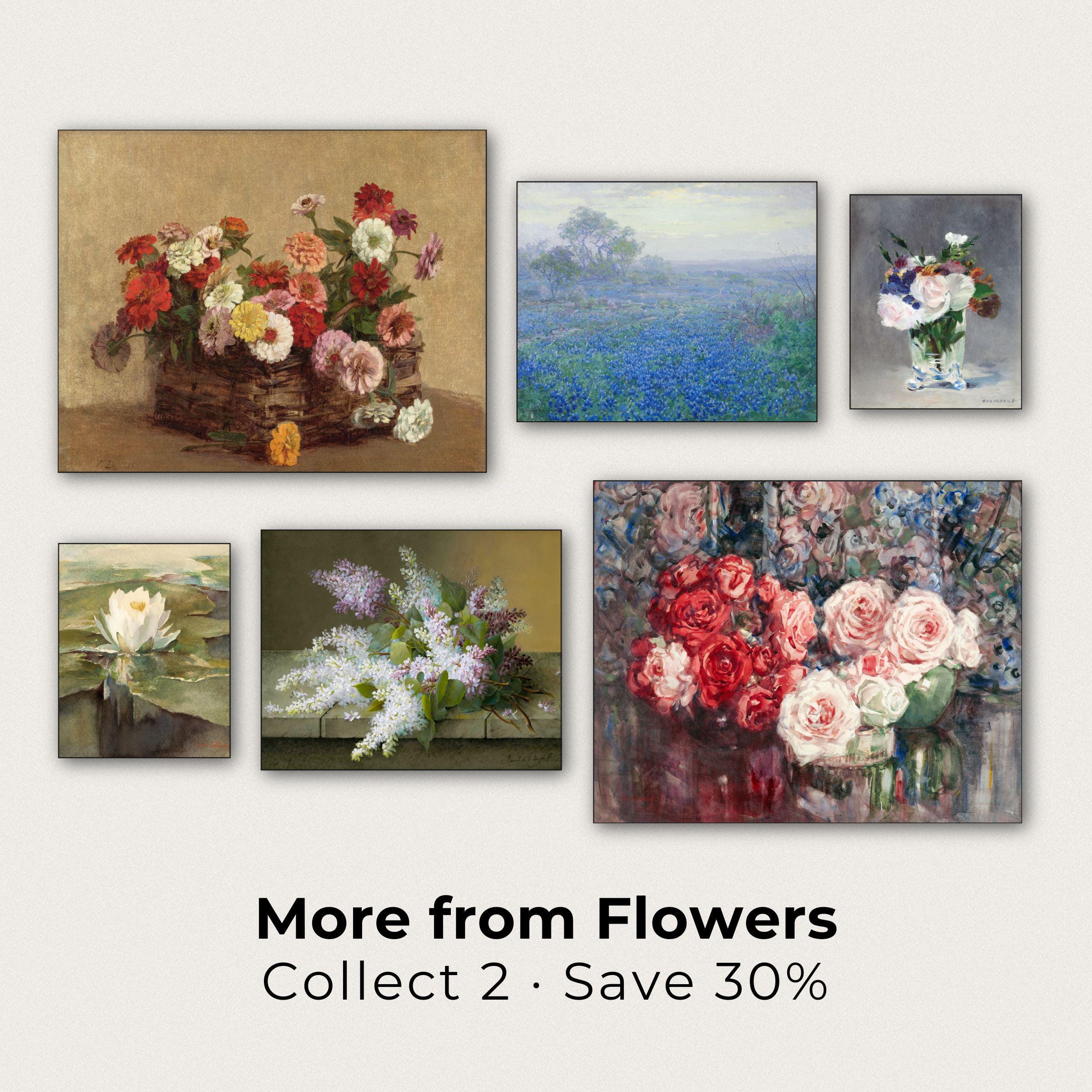 夏の花 花の静物画 - オランダの花の絵画、ダークフラワーアート