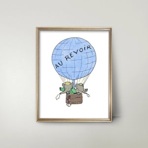Hot Air Balloon Nursery Wall Art Printable - babar the elephant baby shower gift