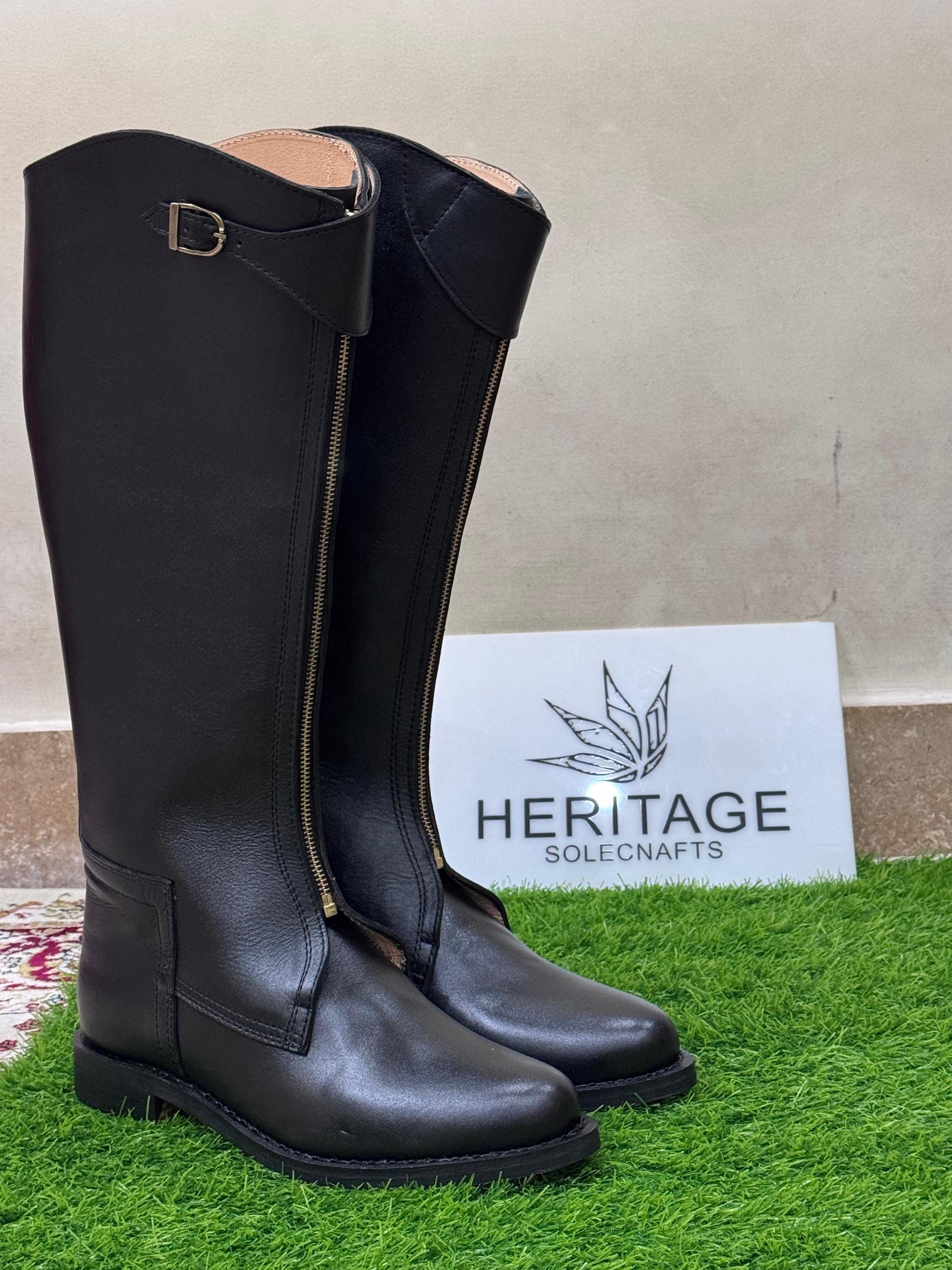 Vintage Polo Riding Boots - Handmade Leather High Equestrian Boots